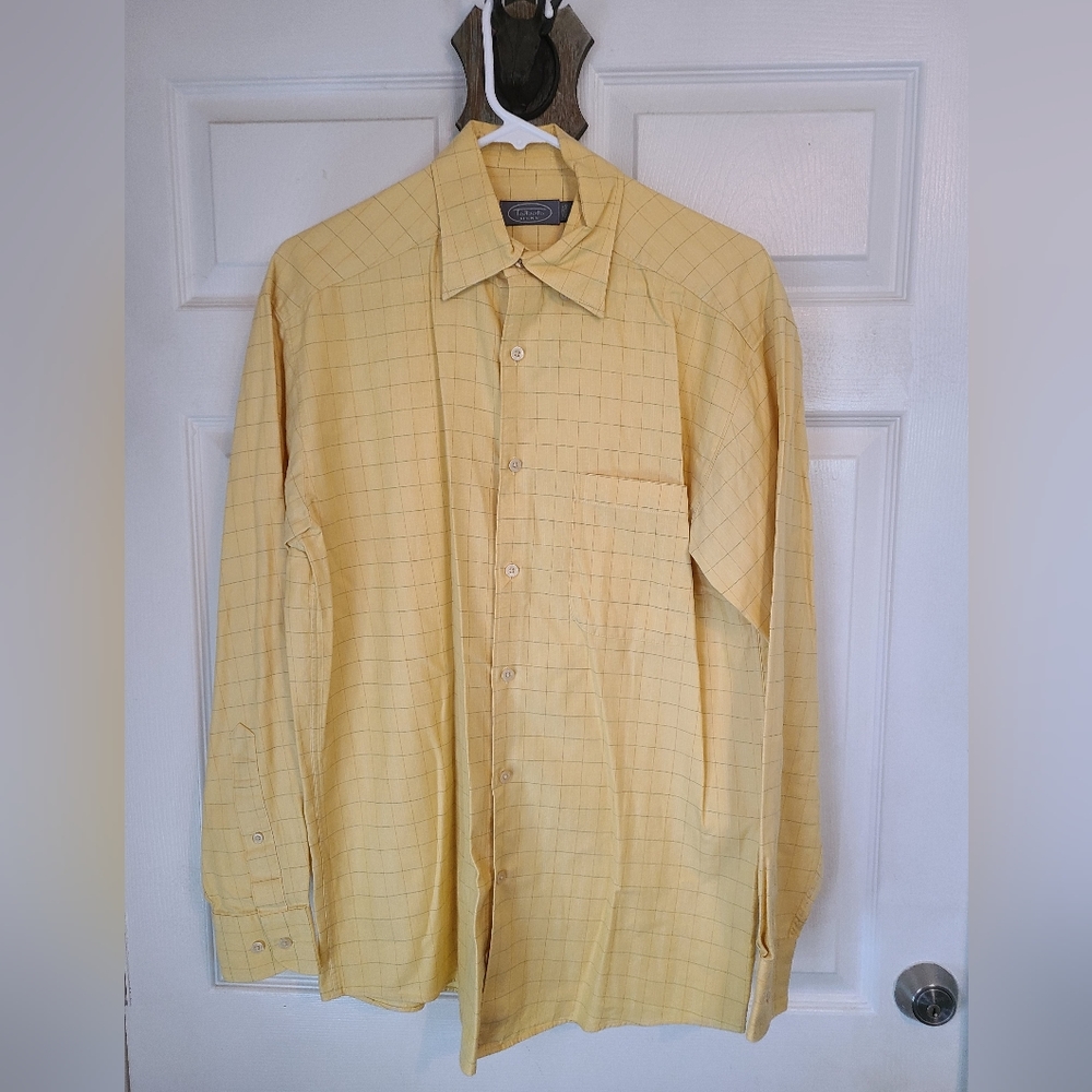 Talbots Men's Long Sleeve Dress Shirt, Size: Small Color: Yellow